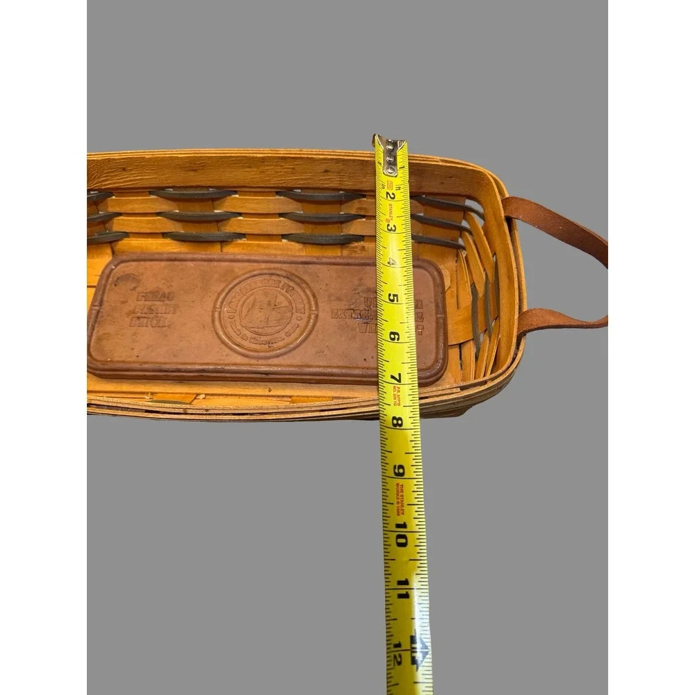 Longaberger Bread Basket w/ Liner & Stone |‎ Handwoven Dresden OH | 1997
